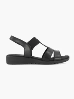 Zwarte Leren Sandaal