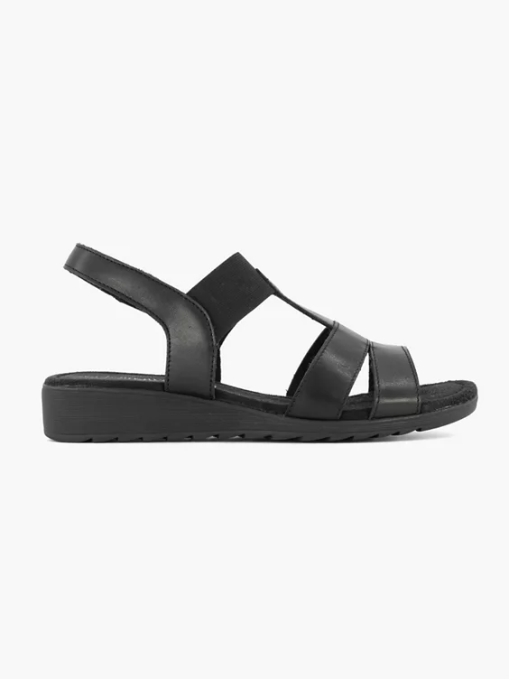 Zwarte Leren Sandaal