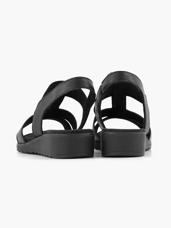 Zwarte Leren Sandaal - Afbeelding 4