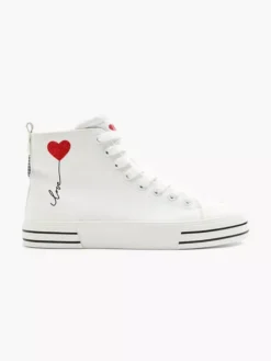Witte Hoge Canvas Sneaker Hartje