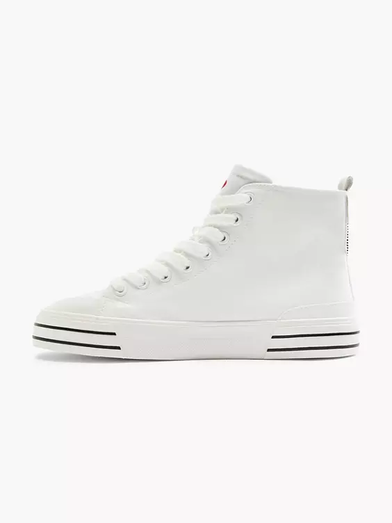Witte Hoge Canvas Sneaker Hartje - Afbeelding 2
