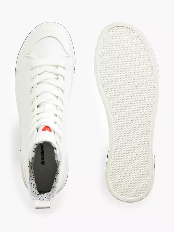 Witte Hoge Canvas Sneaker Hartje - Afbeelding 3