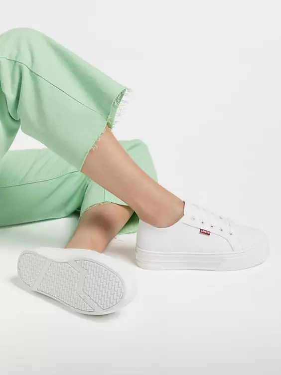 Levis Witte Platform Canvas Sneaker - Afbeelding 7