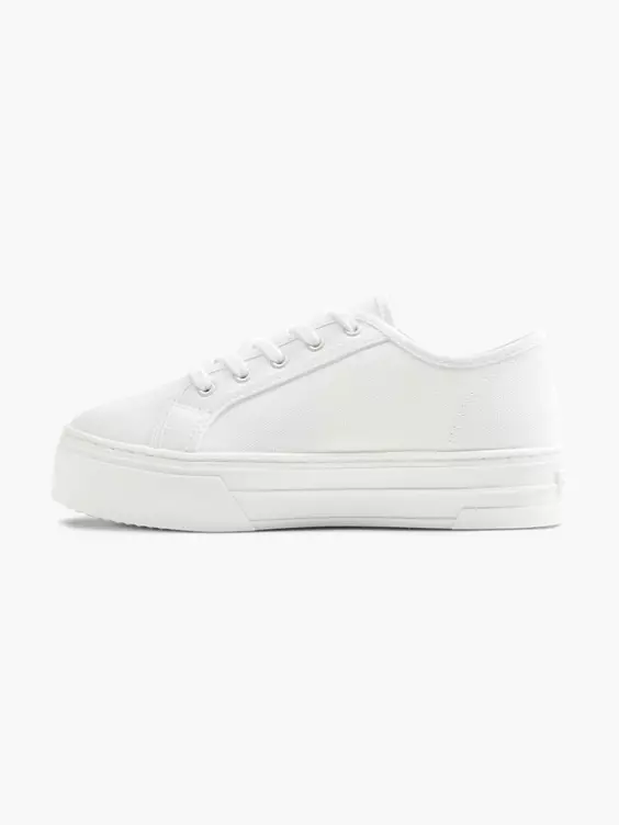 Levis Witte Platform Canvas Sneaker - Afbeelding 2