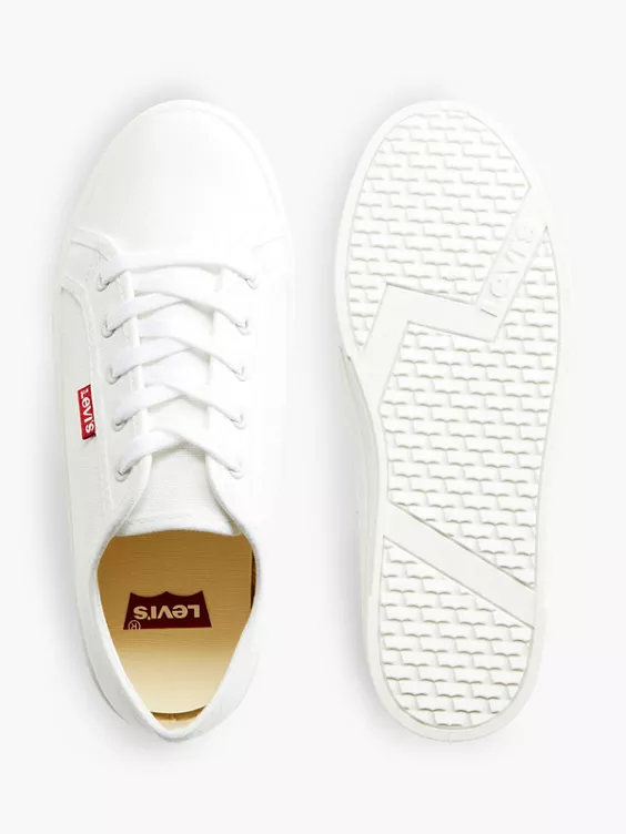 Levis Witte Platform Canvas Sneaker - Afbeelding 3