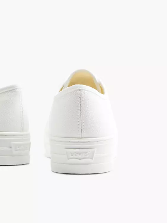 Levis Witte Platform Canvas Sneaker - Afbeelding 4