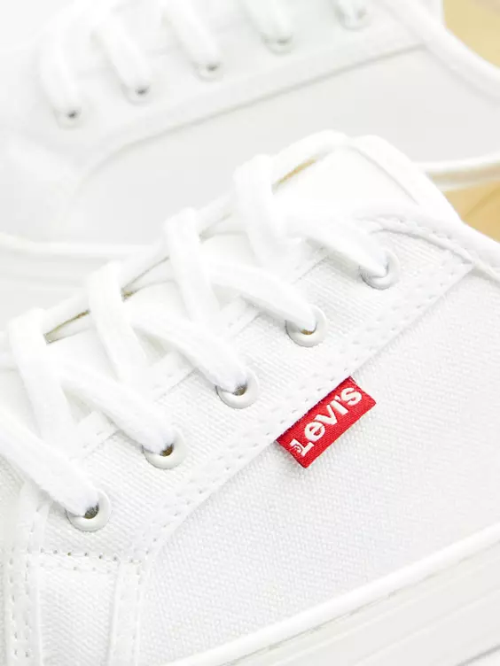 Levis Witte Platform Canvas Sneaker - Afbeelding 5