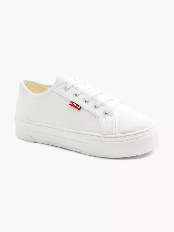 Levis Witte Platform Canvas Sneaker - Afbeelding 6