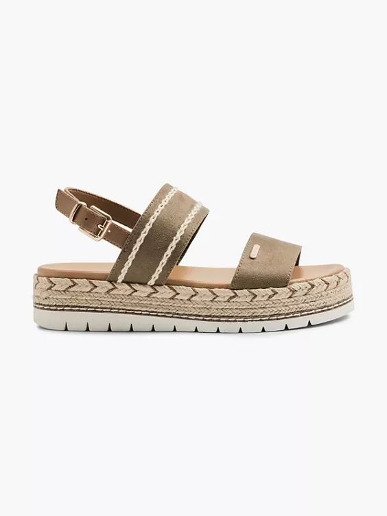 ESPRIT Groene Platform Sandaal Touw