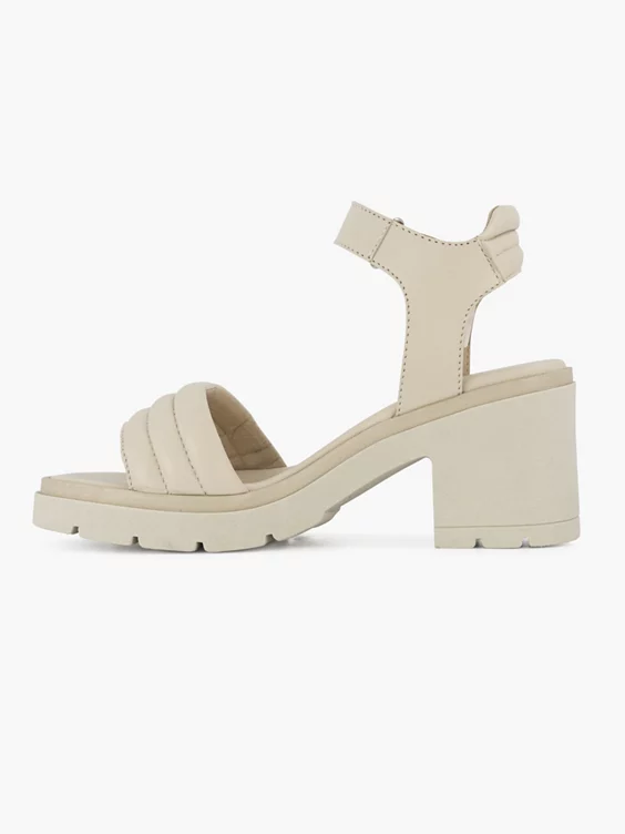 Beige Leren Chunky Sandalette - Afbeelding 2