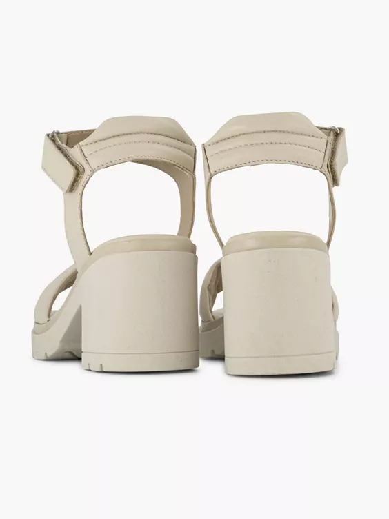 Beige Leren Chunky Sandalette - Afbeelding 4