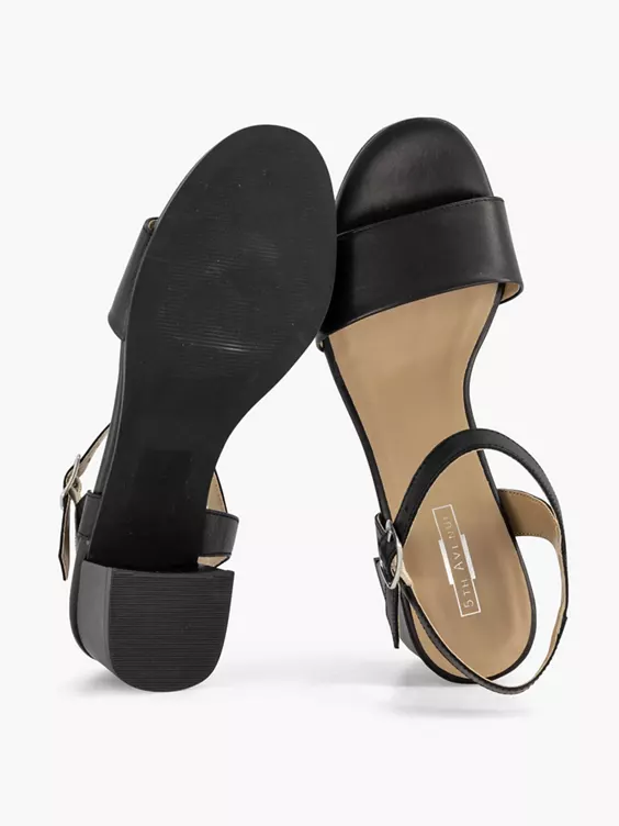 Zwarte Leren Sandalette - Afbeelding 3
