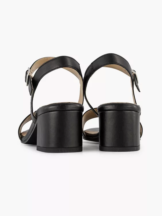 Zwarte Leren Sandalette - Afbeelding 4