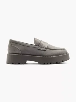 Grijze Chunky Loafer Steentjes