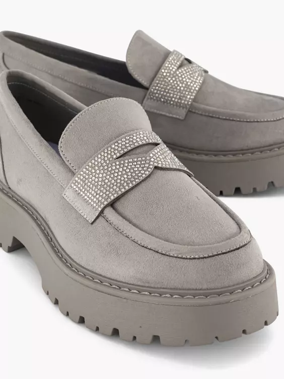 Grijze Chunky Loafer Steentjes - Afbeelding 5