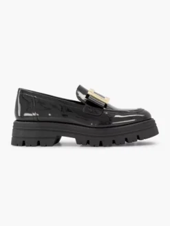 Zwarte Chunky Loafer Lak